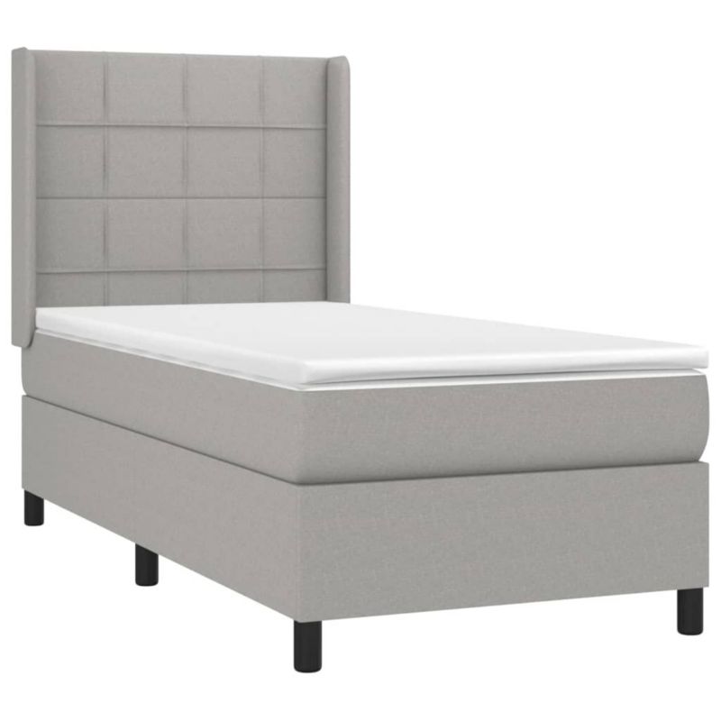 Łóżko kontynentalne WaszeMeble 80x200 cm jasnoszare WM-3138269 1 szt.