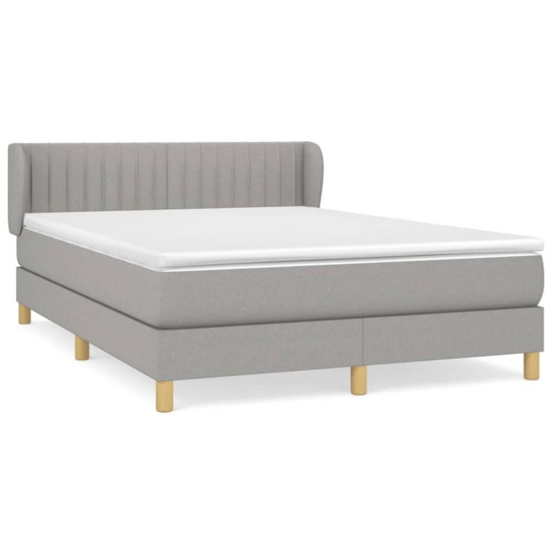 Łóżko kontynentalne WaszeMeble 140x200 cm jasnoszare WM-3126965 1 szt.