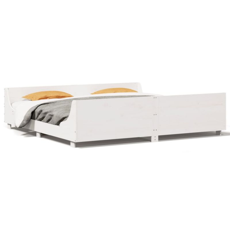 Łóżko drewniane WaszeMeble 200x200 cm białe WM-3302271 1 szt.