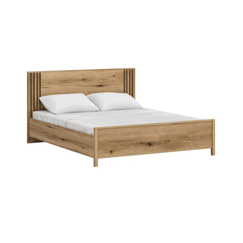 Łóżko Drewniane VERVE Mebel Elite 160x200 cm Dwuosobowe Dąb evok 1 szt