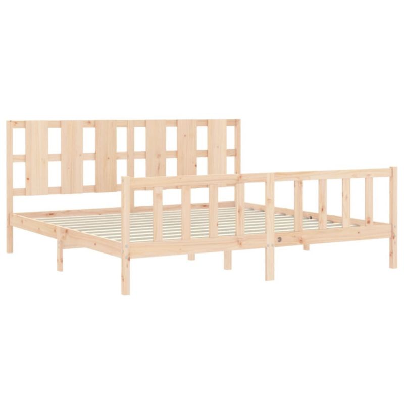 Łóżko drewniane WaszeMeble 200x200 cm brązowe WM-3192251 1 szt.