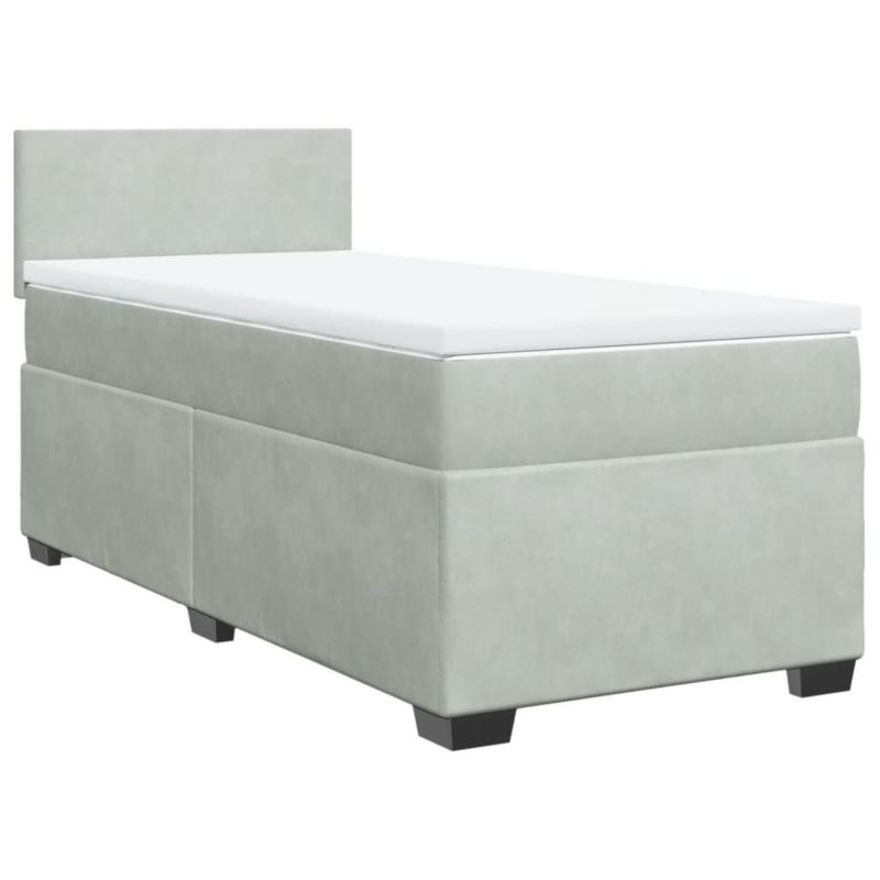 Łóżko kontynentalne WaszeMeble 100x200 cm jasnoszare WM-3288528 1 szt.