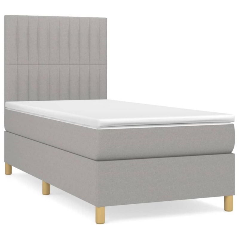 Łóżko kontynentalne WaszeMeble 90x190 cm jasnoszare WM-3142457 1 szt.
