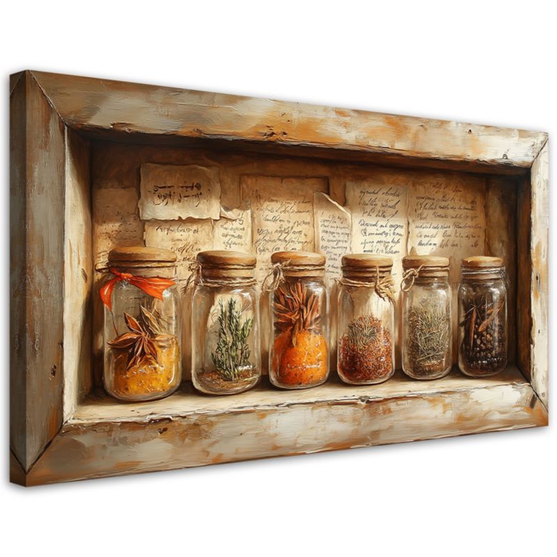 Obraz na płótnie Feeby Zioła Przyprawy Vintage 100x50cm 1szt