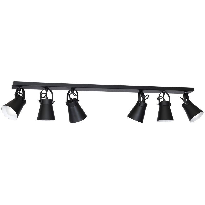 Lampa sufitowa Luminex Amos czarny mat-biała Listwa z lampami 6 x E27 x 15W wym: 20 x 112 x 10 cm - 1 szt.