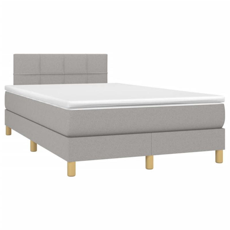 Łóżko kontynentalne WaszeMeble 120x200 cm jasnoszare WM-3133701 1 szt.