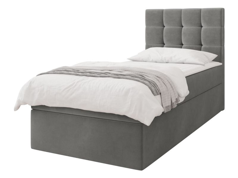 Łóżko kontynentalne MIRJAN 24 Luanda Single 100x200 plusz stalowy szary 1 szt.