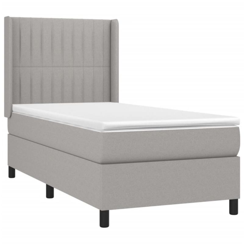 Łóżko kontynentalne WaszeMeble 90x190 cm jasnoszare WM-3138437 1 szt.