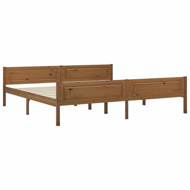 Łóżko drewniane WaszeMeble 200x200 cm brązowe WM-322116 1 szt.