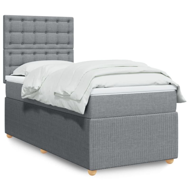 Łóżko kontynentalne WaszeMeble 90x190 cm jasnoszare WM-3291925 1 szt.
