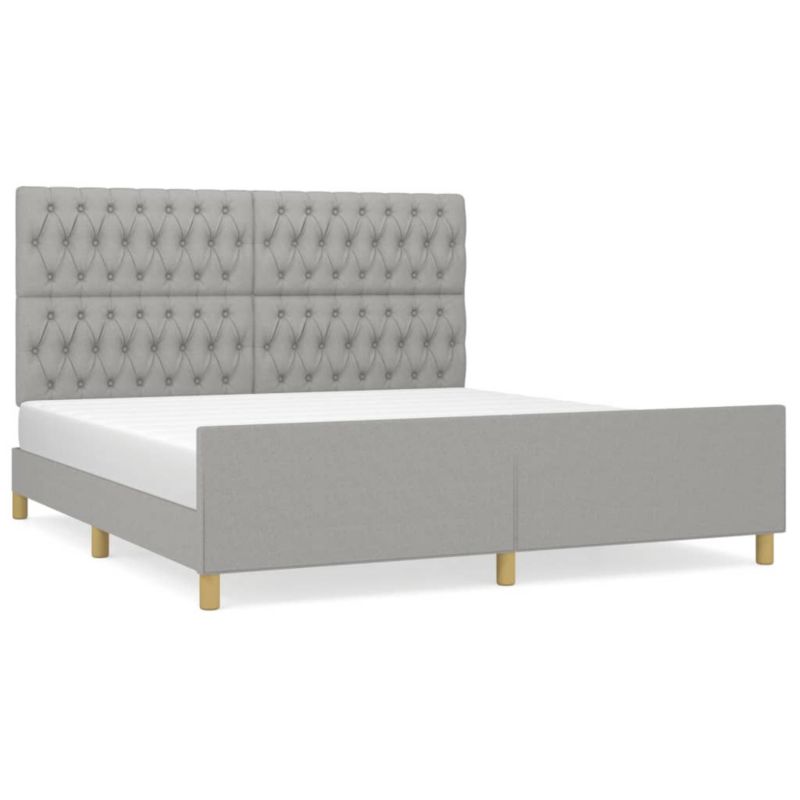 Łóżko tapicerowane WaszeMeble 180x200 cm jasnoszara WM-3125316 1 szt.