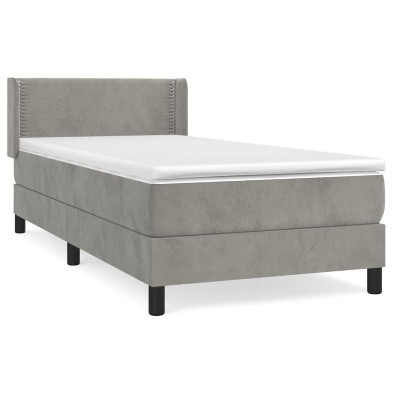 Łóżko kontynentalne WaszeMeble 90x200 cm jasnoszare WM-3130877 1 szt.