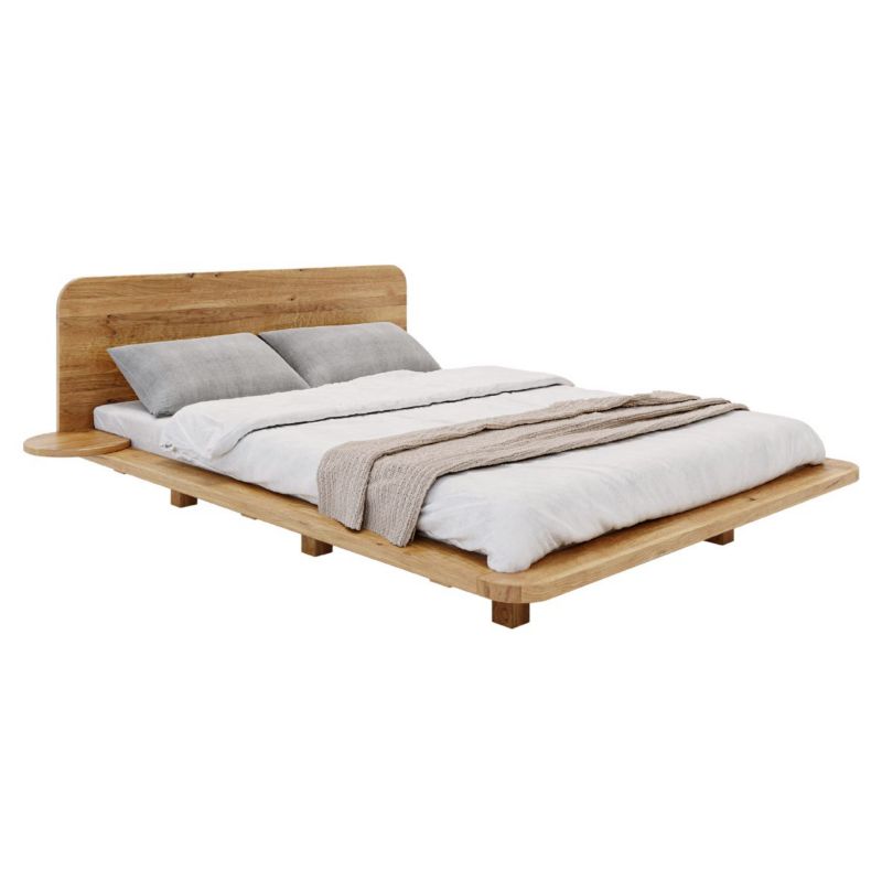 Łóżko lewitujące dębowe JAPANDIC 140x200 lakier naturalny 1 szt.