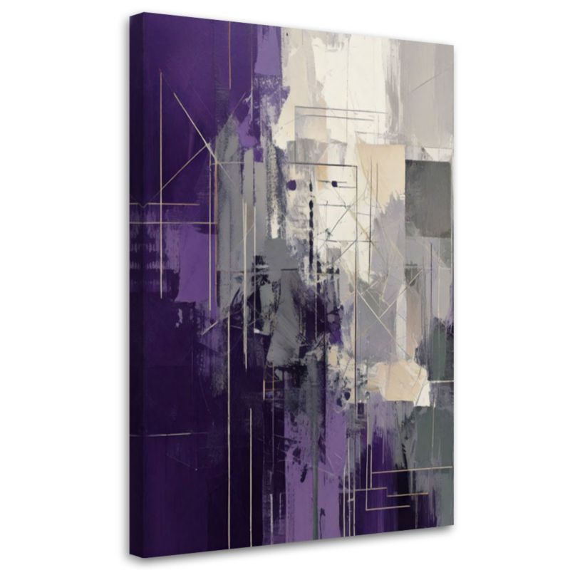 Obraz na płótnie Feeby Abstrakcja Nowoczesna Fiolet 80x120cm 1szt