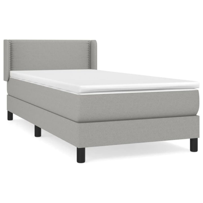 Łóżko kontynentalne WaszeMeble 80x200 cm jasnoszare WM-3129585 1 szt.