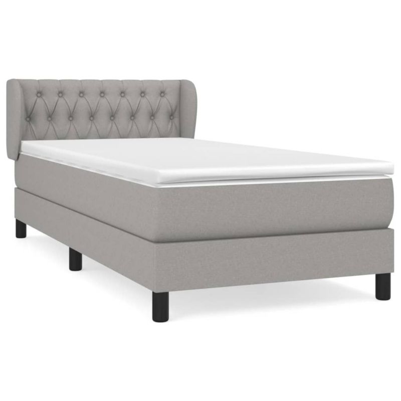 Łóżko kontynentalne WaszeMeble 100x200 cm jasnoszare WM-3126461 1 szt.