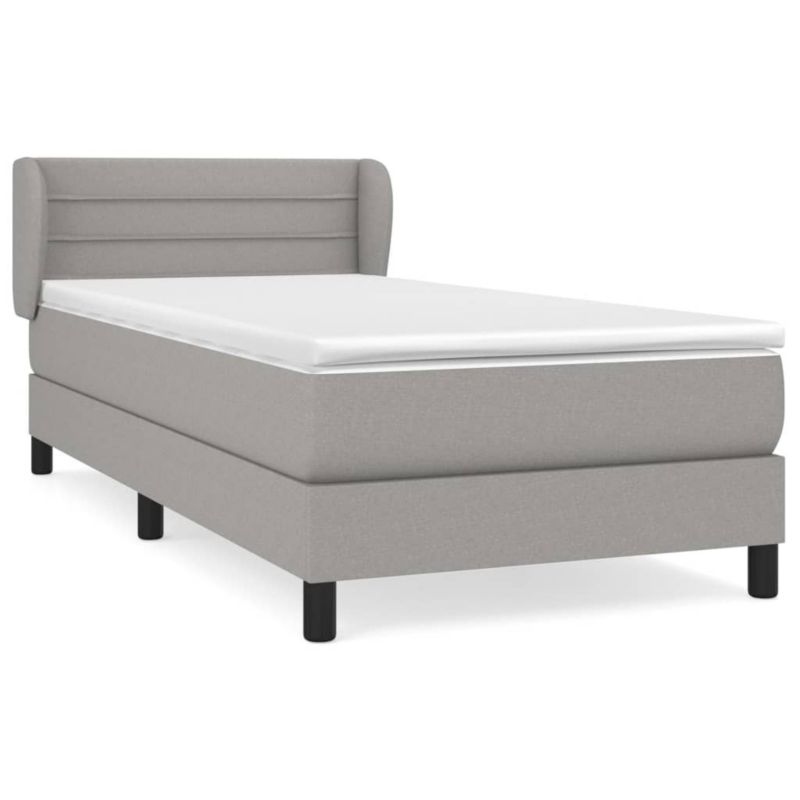 Łóżko kontynentalne WaszeMeble 90x200 cm jasnoszare WM-3126293 1 szt.