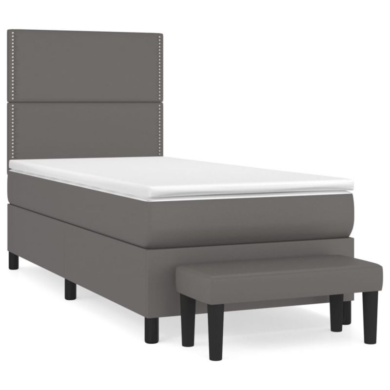 Łóżko kontynentalne WaszeMeble 90x190 cm szare WM-3137579 1 szt.