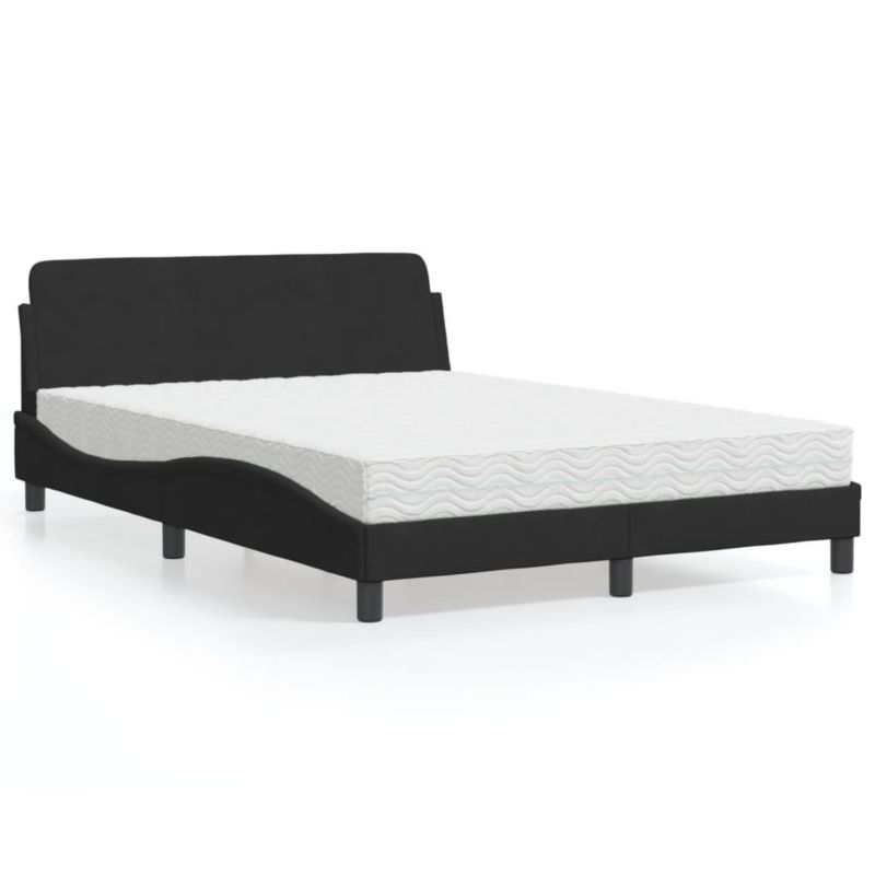 Łóżko tapicerowane WaszeMeble 140x190 cm czarne WM-3208393 1 szt.