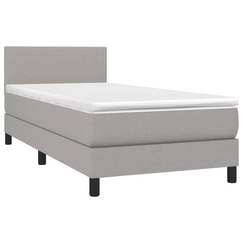 Łóżko kontynentalne WaszeMeble 100x200 cm jasnoszare WM-3132973 1 szt.