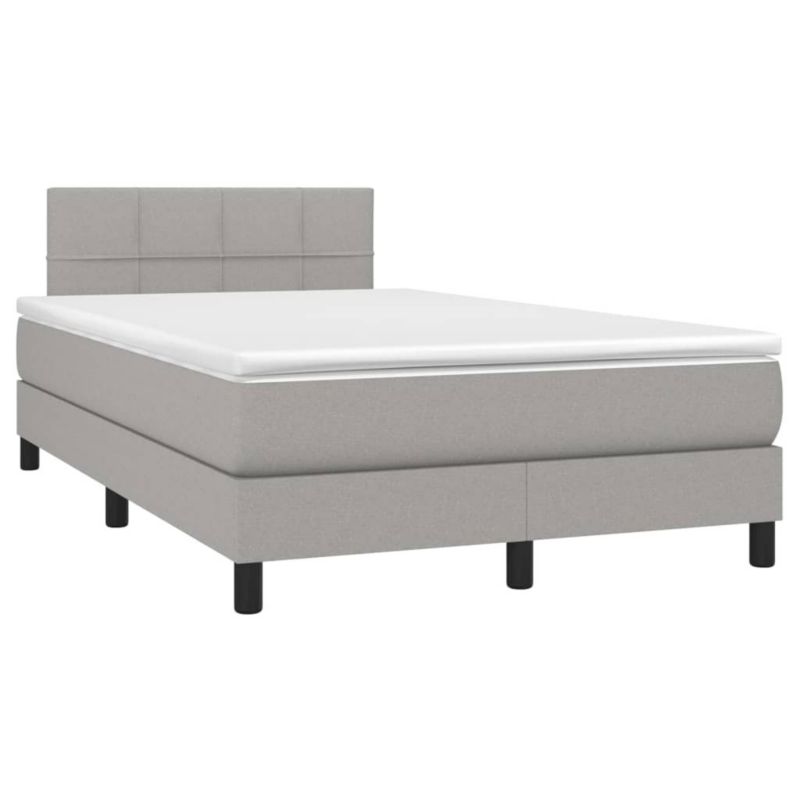 Łóżko kontynentalne WaszeMeble 120x190 cm jasnoszare WM-3269723 1 szt.
