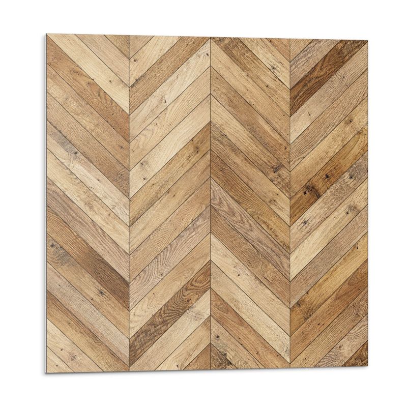 Kafelki samoprzylepne Wallfluent 50x50 cm Deseniowana jodełka drewniana 4 szt.