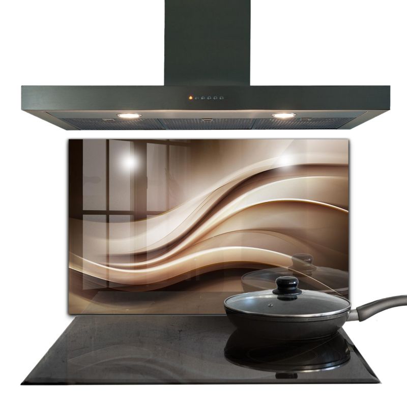Osłona kuchenna do kuchni Wallfluent 100x70 cm Fala Energii Szklany 1 szt.