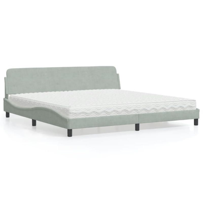 Łóżko tapicerowane WaszeMeble 200x200 cm jasnoszare WM-3208471 1 szt.