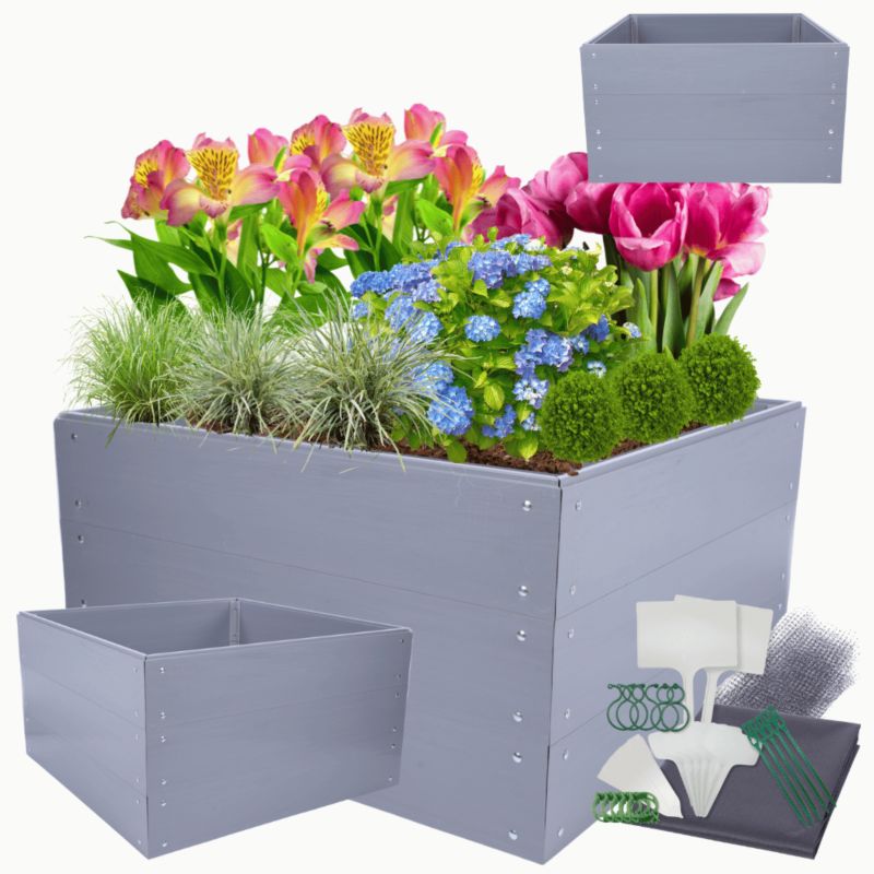 Skrzynia na warzywa MODO24 modułowa plastikowa trwała odporna na warunki atmosferyczne 60x100x100 cm 1 szt.