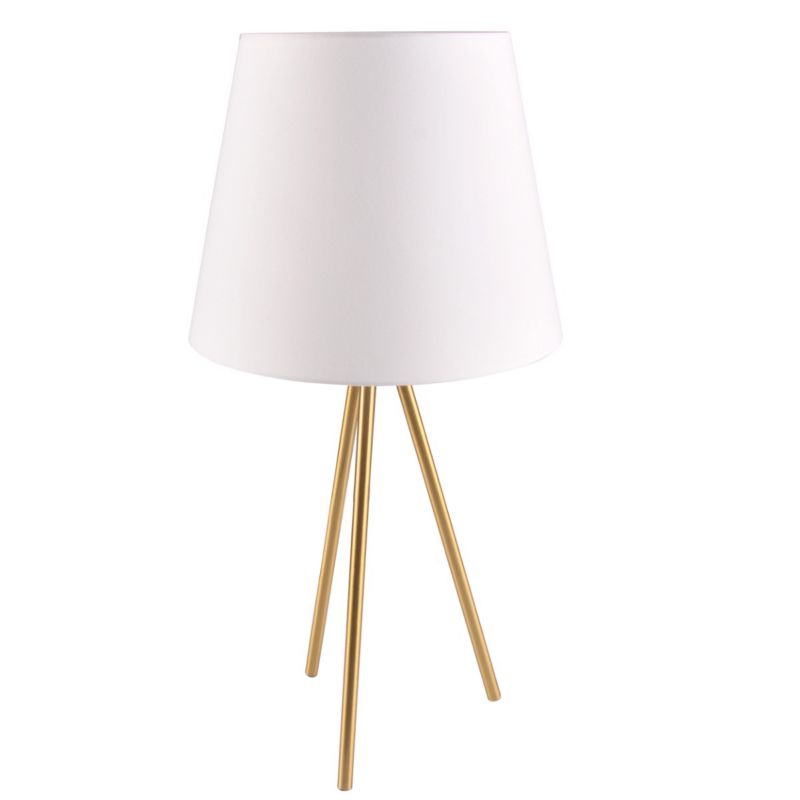 Lampka stołowa Polux Elena złoto-biała 1 x E27 x 20W IP20 wym: 61 x 30 x 30 cm tkanina - 1 szt.