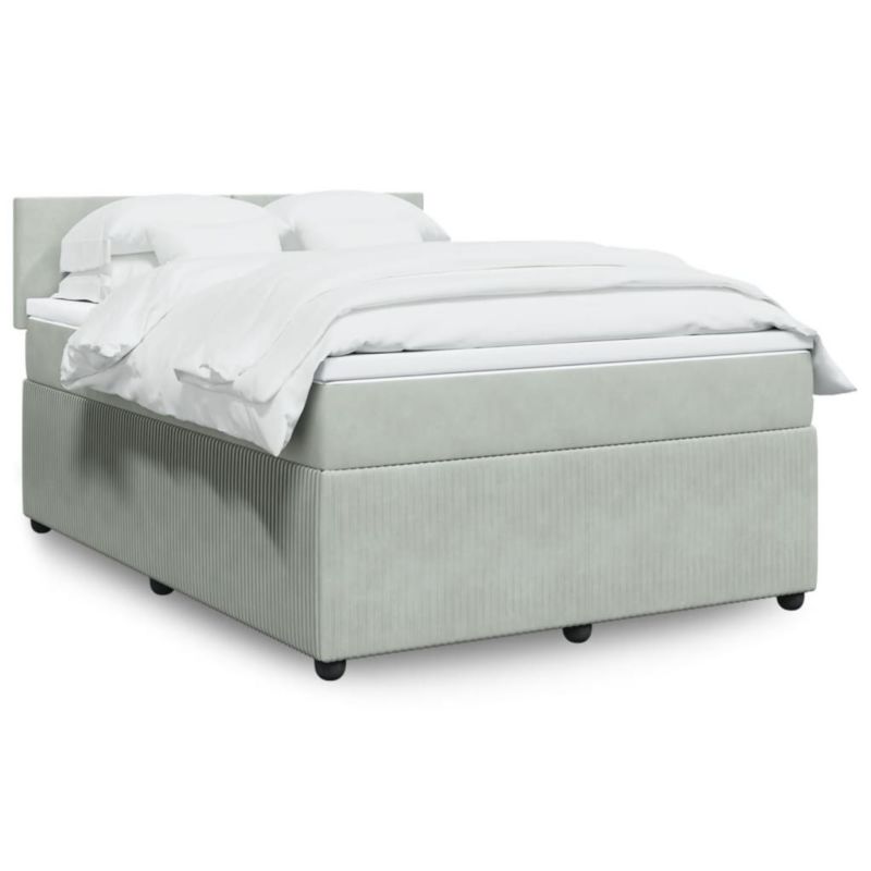 Łóżko kontynentalne WaszeMeble 140x190 cm jasnoszare WM-3290052 1 szt.