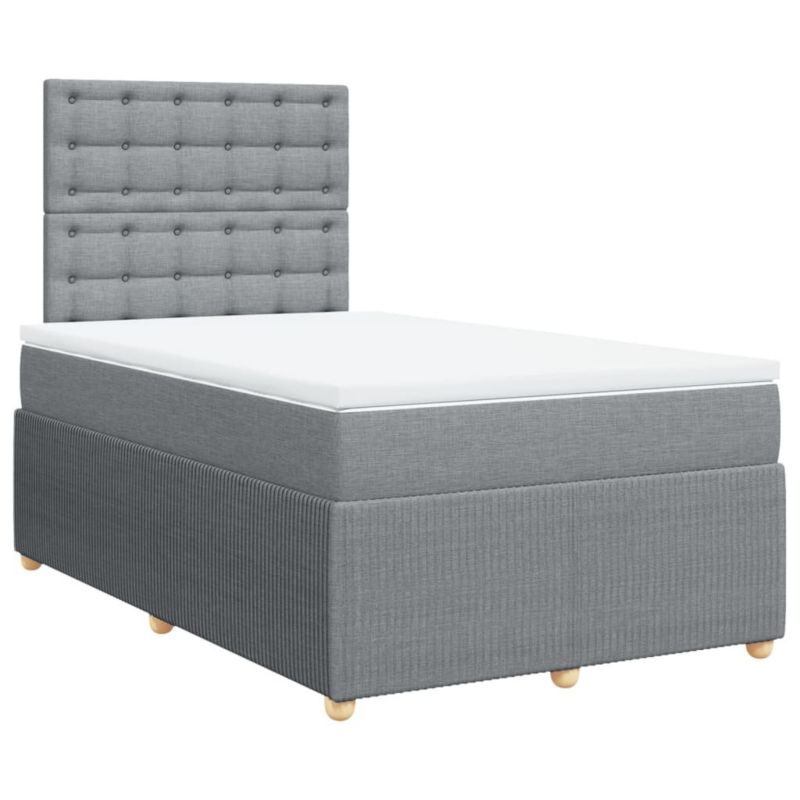 Łóżko kontynentalne WaszeMeble 120x200 cm jasnoszare WM-3294337 1 szt.
