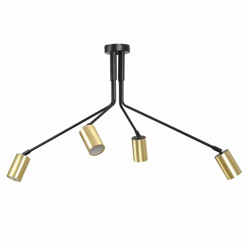Lampa sufitowa wisząca Emibig Verno 6750 czarna-złoto reflektorki 4xGU10 x 30W 1 szt.