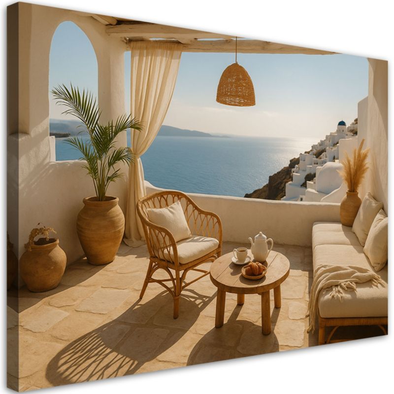 Obraz do salonu sypialni jadalni Feeby Widok z tarasu Santorini 60x40cm 1szt
