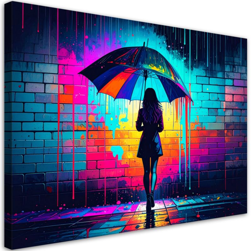 Obraz do salonu biura jadalni Feeby Dziewczyna z parasolką Graffiti 100x70cm 1szt