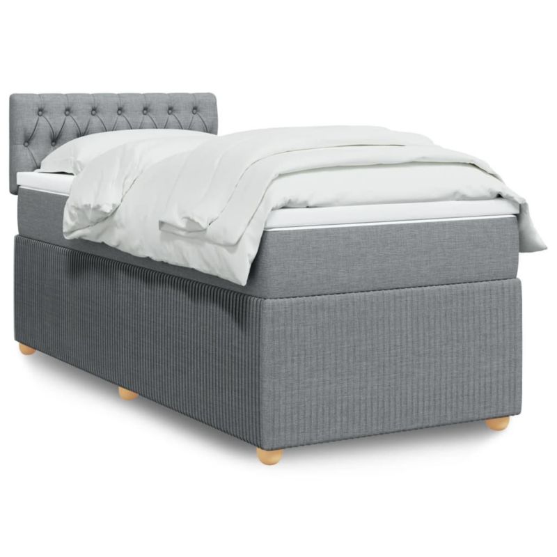 Łóżko kontynentalne WaszeMeble 100x200 cm jasnoszare WM-3289674 1 szt.