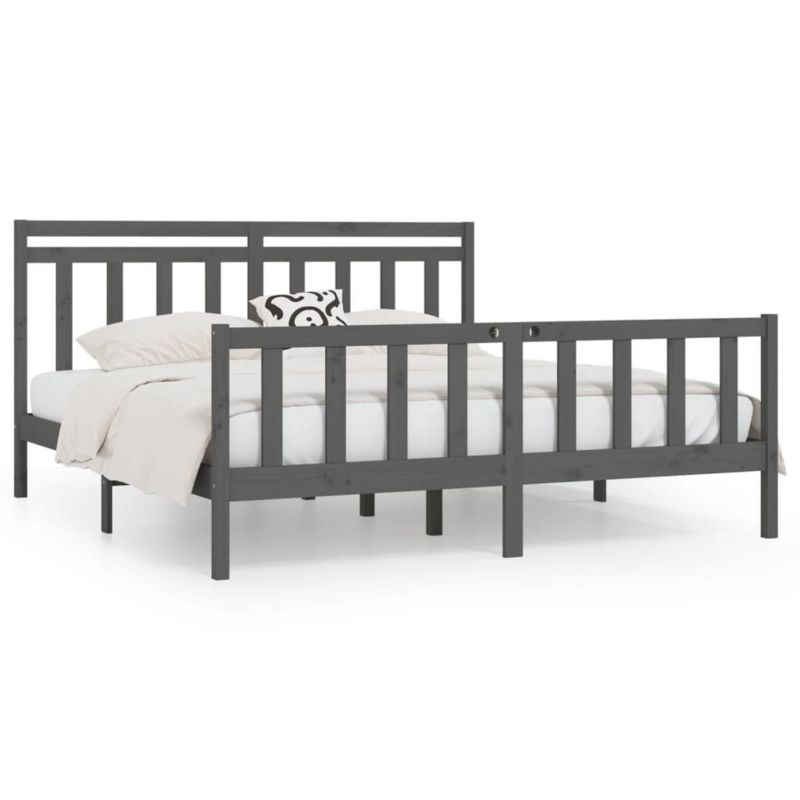 Łóżko drewniane WaszeMeble 200x200 cm szara WM-3107050 1 szt.