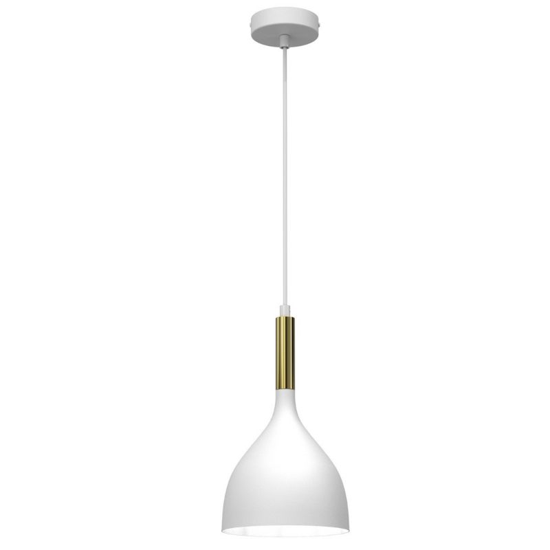 Lampa wisząca Luminex Noak biały matowa-złoty połysk wym: 110 x 17 x 17 cm 1xE27 x 15W 1 szt.