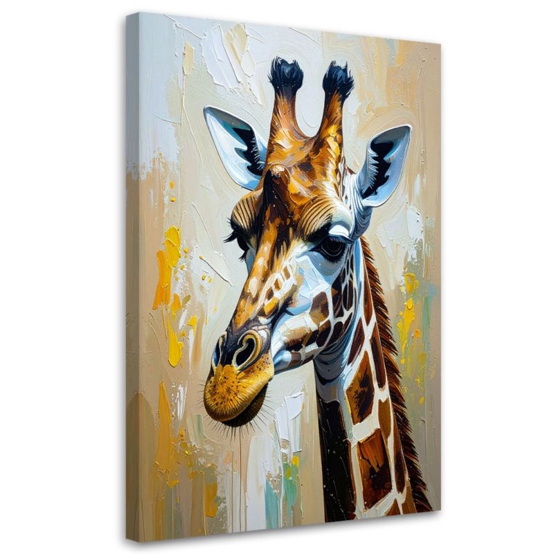 Obraz nowoczesny do salonu Feeby Żyrafa imitacja farby olejnej 60x90cm 1szt