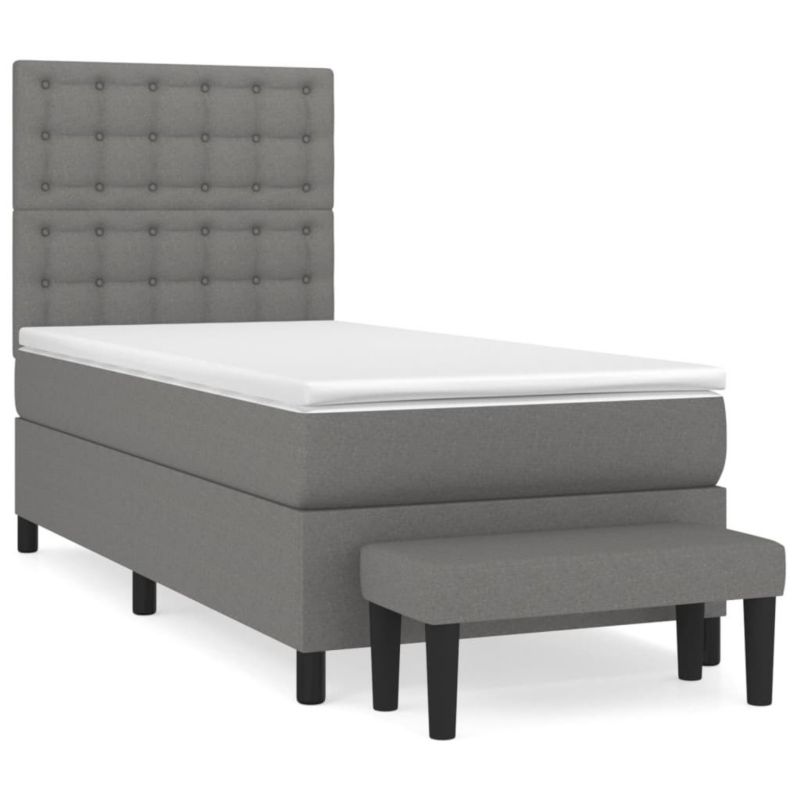 Łóżko kontynentalne WaszeMeble 90x190 cm ciemnoszara WM-3136878 1 szt.