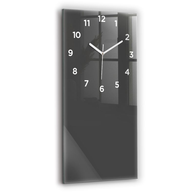 Zegar z białymi wskazówkami Wallfluent 30x60 cm Kolor szary Szklany 1 szt.