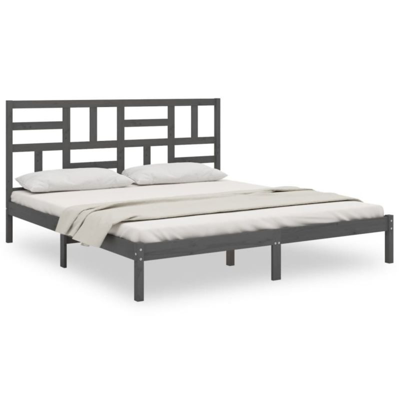 Łóżko drewniane WaszeMeble 200x200 cm szara WM-3105972 1 szt.