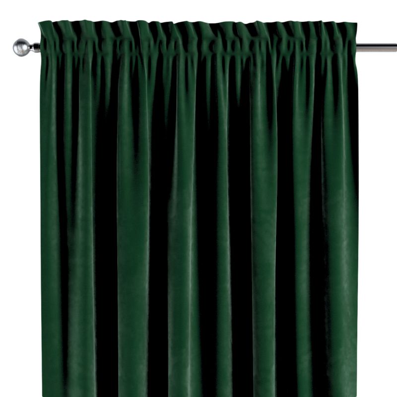 Zasłona na kanale z grzywką 1 szt. 130 x 260 cm Dekoria butelkowa zieleń 1 szt.