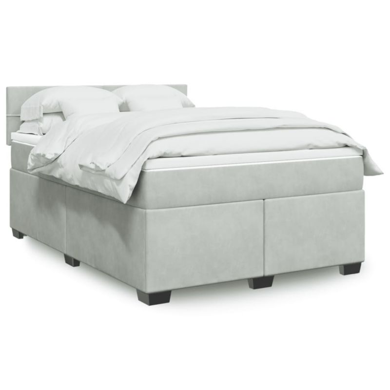 Łóżko kontynentalne WaszeMeble 140x190 cm jasnoszare WM-3286306 1 szt.