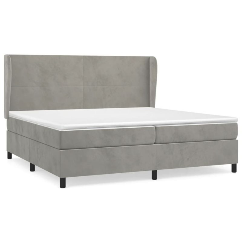 Łóżko kontynentalne WaszeMeble 200x200 cm jasnoszare WM-3129111 1 szt.