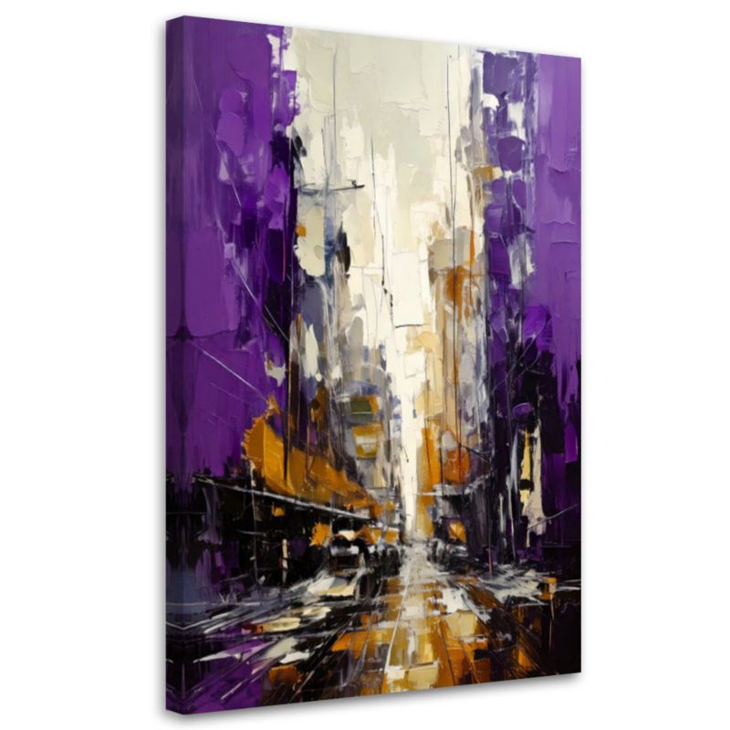 Obraz na płótnie Feeby Miasto Ulica Abstrakcja Fiolet 40x60cm 1szt
