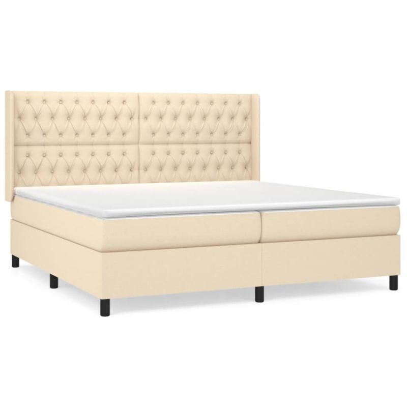 Łóżko kontynentalne WaszeMeble 200x200 cm kremowe WM-3131702 1 szt.