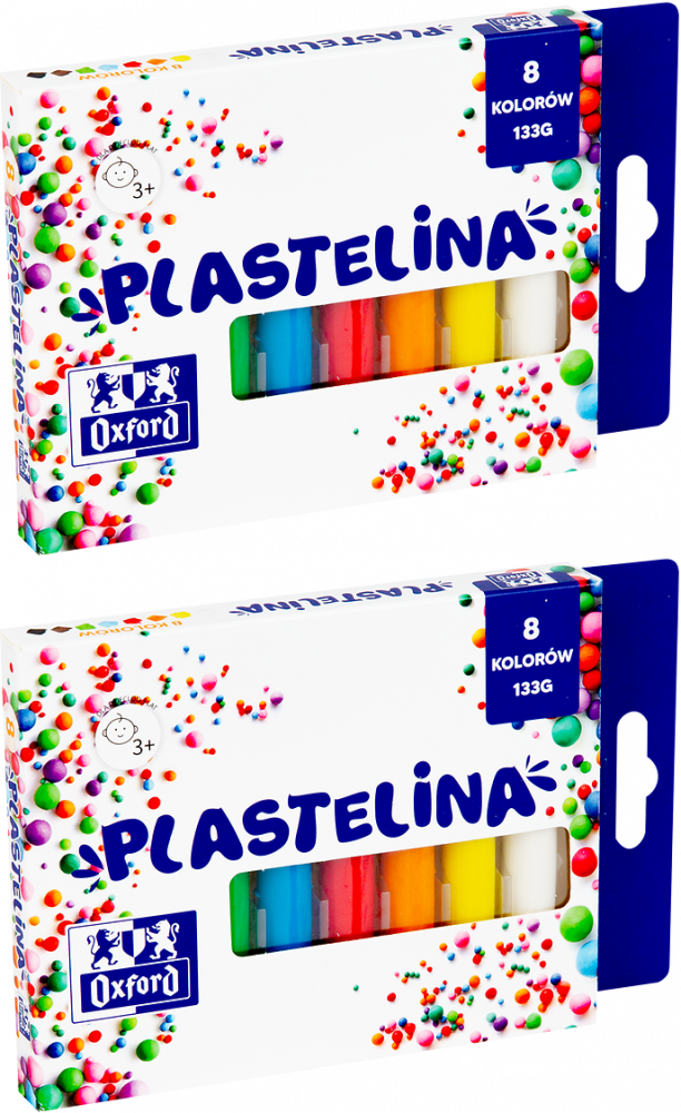 2x Plastelina Oxford mix kolorów, 8 kolorów, 133g