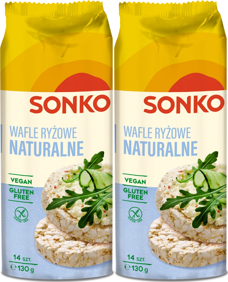 2x Wafle ryżowe Sonko, naturalne, 130g