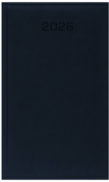 Kalendarz książkowy 2026, kieszonkowy, Udziałowiec, Lux, 92x155mm, tygodniowy, 64 kartki czarny